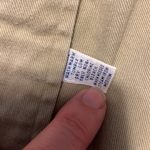 Ralph Lauren size large khaki chest pocket long sleeve cotton button down bear - Picture 6 of 7